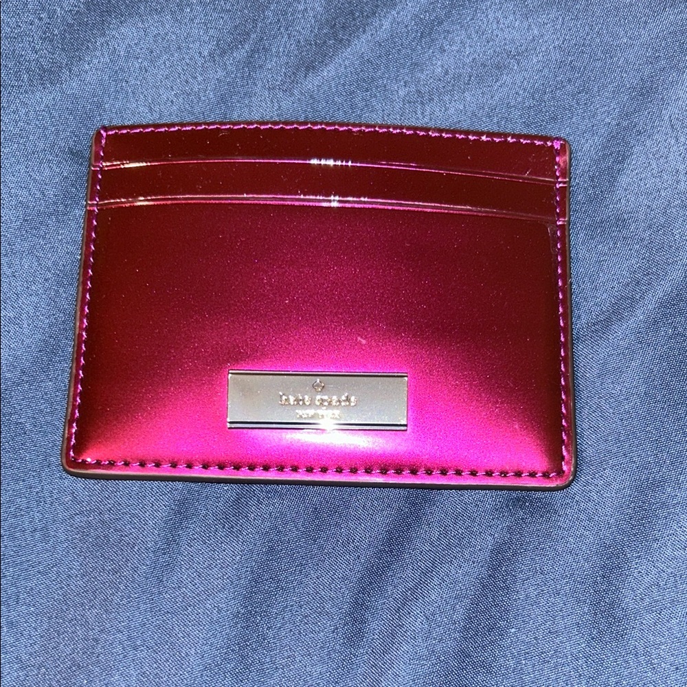 kate spade metallic fuchsia pink cardholder & Gift box NWT - Picture 4 of 10